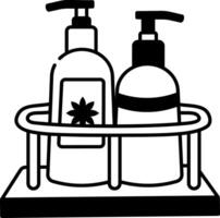 Hand drawn icon showing shampoo bottles vector