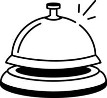 Doodle style icon showing a service bell vector
