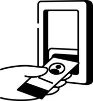 Hand drawn style icon showing a key card vector
