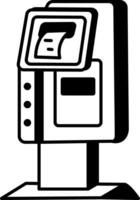 A hand drawn style icon showing ticket terminal vector