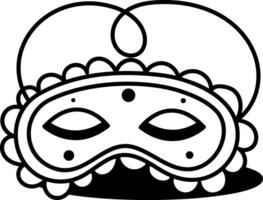 Eye mask with straps, doodle style icon vector