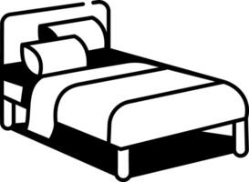 Sketchy style icon showing bed with pillows vector