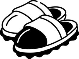 Sketchy style icon showing a pair of comfortable slippers vector