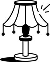 Sketchy style icon showing a table lamp vector