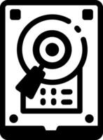 A solid style icon of a hard drive vector