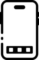 A glyph style icon of a smartphone vector