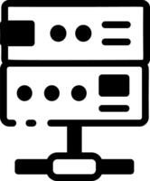 A glyph style icon of shared server technology vector