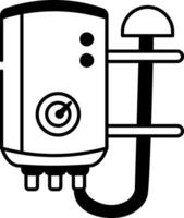 A sketchy style icon showing electric geyser vector