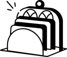Doodle style icon showing a napkin holder containing several folded paper vector