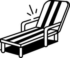 Hand drawn style icon showing a pool chair vector