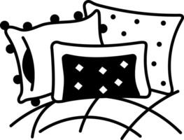 Doodle style icon showing a stack of pillows vector
