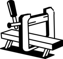 A hand drawn style icon of a clamp vector
