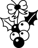 A hand drawn icon of decorative mistletoes vector