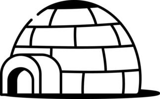 A hand drawn icon showing an igloo house vector