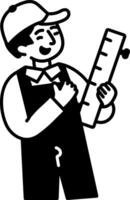 A hand drawn style icon of an architect vector