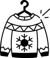 Knitted sweater icon in hand drawn style vector