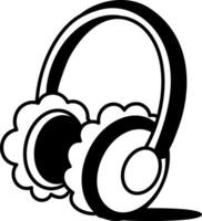 A hand drawn style icon of earmuffs vector