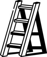 A hand drawn style icon of a ladder vector