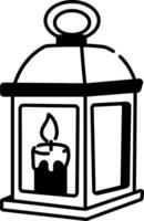 A doodle style icon of an oil lantern vector