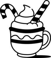A doodle style icon of a winter latte vector
