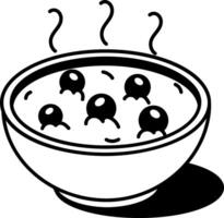 A hand drawn style icon of an oatmeal bowl vector