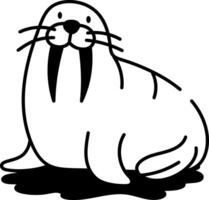 A doodle style icon of an atlantic seal vector