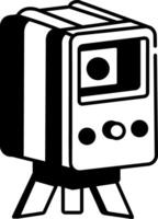 A doodle style icon of a laser level device vector