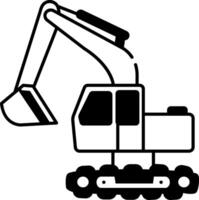 A doodle style icon of an excavator vector