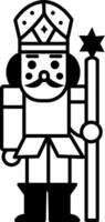 A doodle style icon of a nutcracker soldier vector