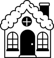 A doodle style icon showing a snow house vector
