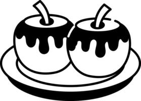 A hand drawn style icon of baked apples vector