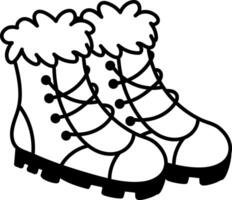 A hand drawn style icon of winter boots vector