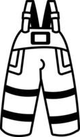 A hand drawn icon of snow pants vector