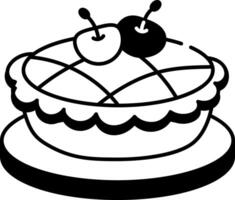 A hand drawn style icon of an apple pie vector