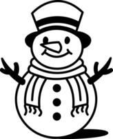 A hand drawn style icon of a snowman vector