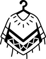 A doodle style icon of a winter cape shawl vector