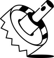 A hand drawn style icon of a hole saw vector