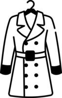 A doodle style icon of a long coat vector