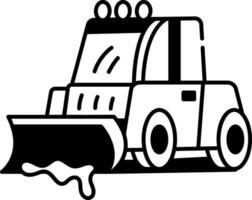 A snow removal machine icon in hand drawn style vector