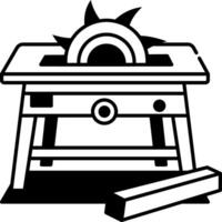 A hand drawn icon of a table saw vector