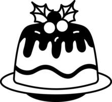 Sweet christmas pudding icon in hand drawn style vector