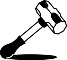 A hand drawn style icon of a hammer vector