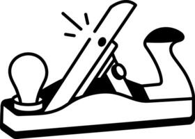 A doodle style icon of a hand planer vector