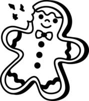 A doodle style icon of a gingerbread cookie vector