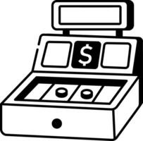 A checkout machine illustration in sketchy style vector