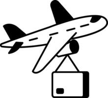 Plane delivery illustration in sketchy style vector