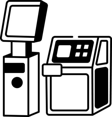 Doodle style illustration of self service
