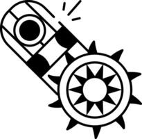 A hand drawn style icon of a saw cutter vector