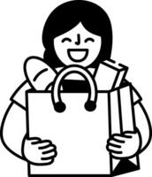 A happy customer illustration in hand drawn style vector