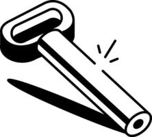 A hand drawn style icon of an allen key vector
